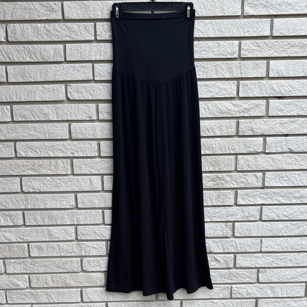 Motherhood Maternity Black Stretchy Wide Leg Pants Size Medium